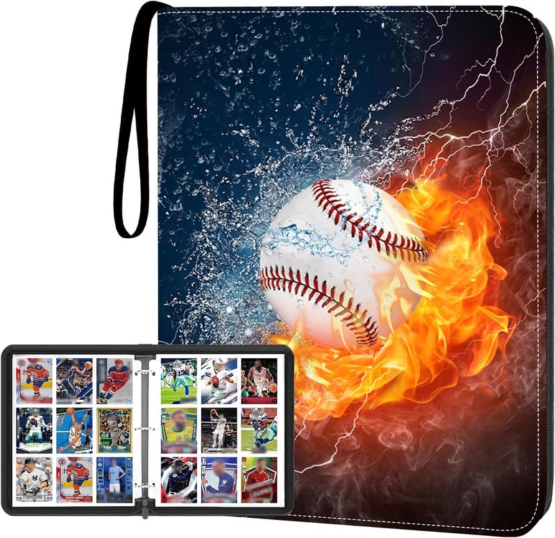 HESPLUS 9-Pocket Baseball Card Binder - Holds 900 Cards with 50 Removable Sleeves | Sports & Trading Card Album for Collectibles - Image 1